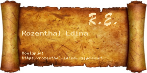 Rozenthal Edina névjegykártya